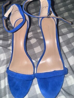 Banana Republic Suede Ankle-Strap Heels in Bright Blue size 8